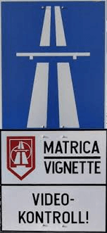 Hungary toll road sign
