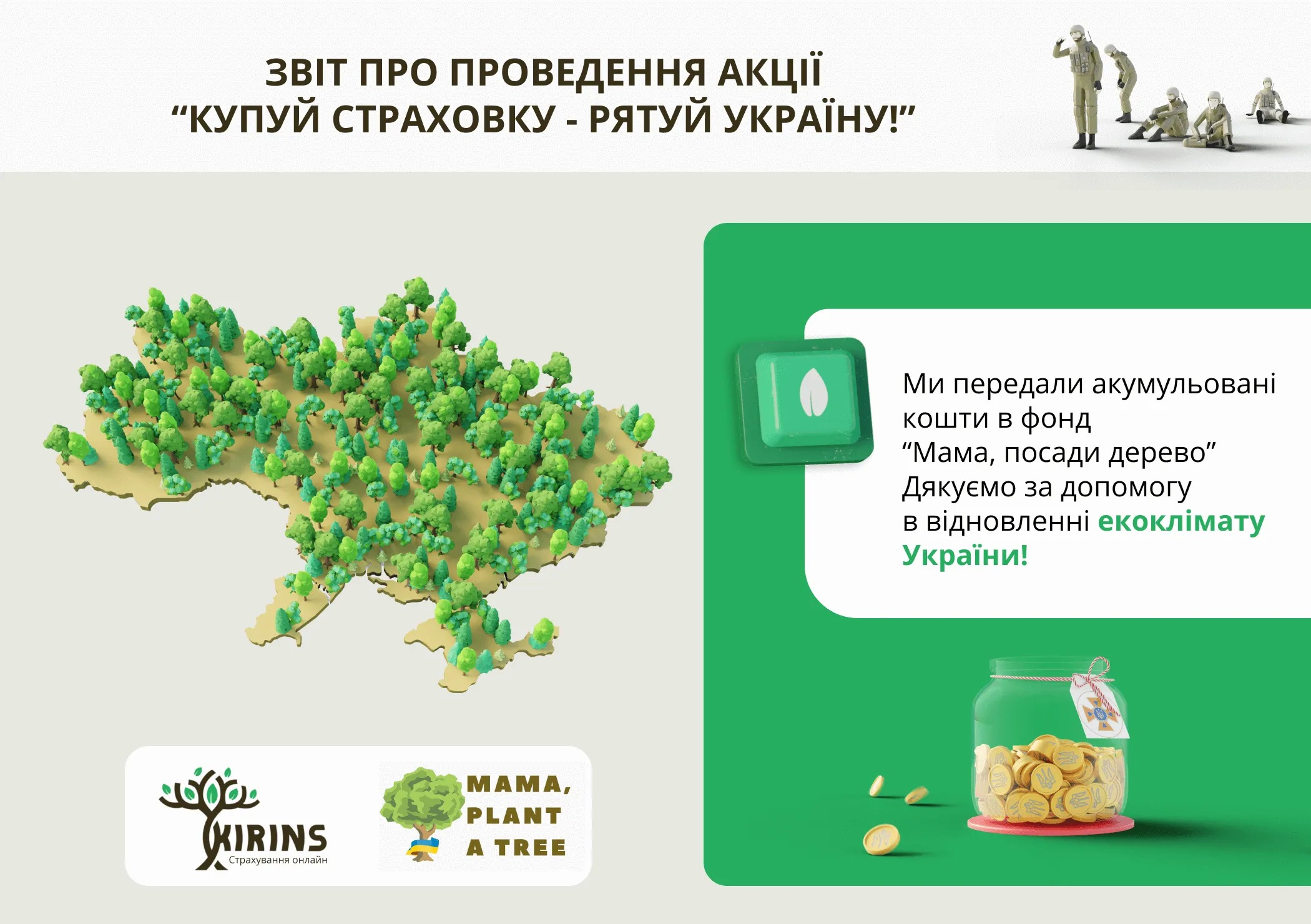 Report on the campaign "Buy insurance at KIRINS - save Ukraine!"